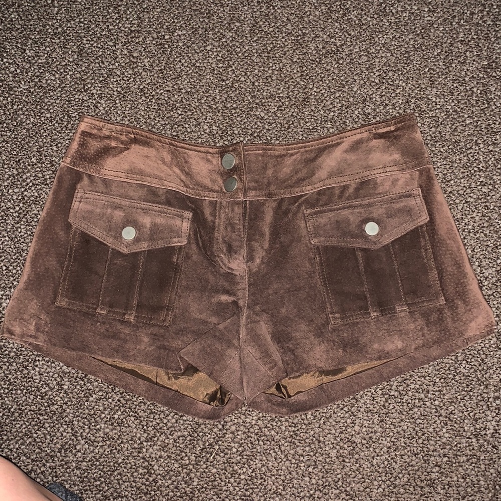 Brown Suede Shorts Size 2 Bebe fits like a 0